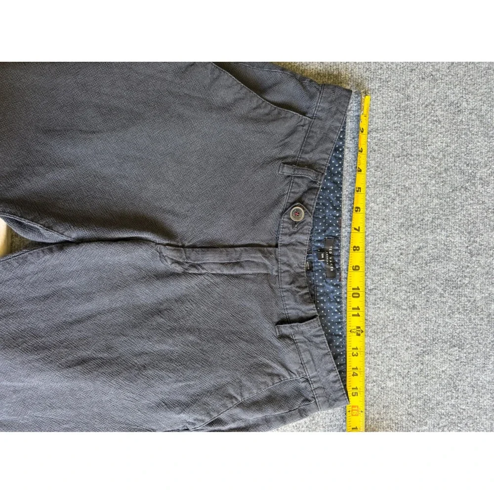 Ted Baker London Mens Chinos Pants 32R Dark Grey Textured Slim Straight Slacks